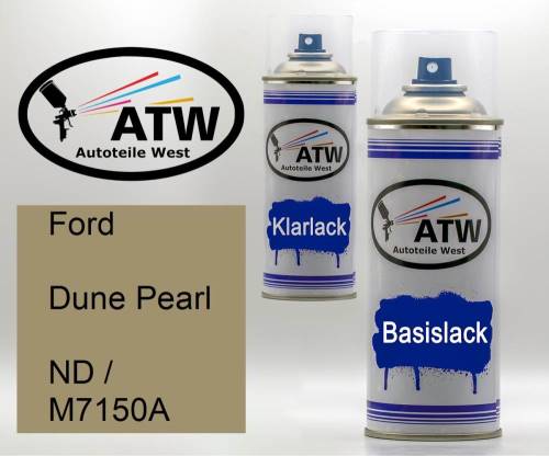 Ford, Dune Pearl, ND / M7150A: 400ml Sprühdose + 400ml Klarlack - Set, von ATW Autoteile West.